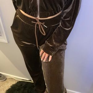 Dark Brown velour Tracksuit